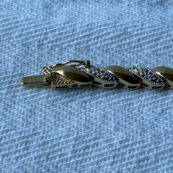 Sterling Silver Gold Tennis Bracelet - Picture 2 of 5